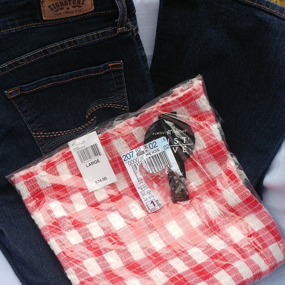 Cute Womens Straight Neck Plaid Blouse - Picture 6 of 7